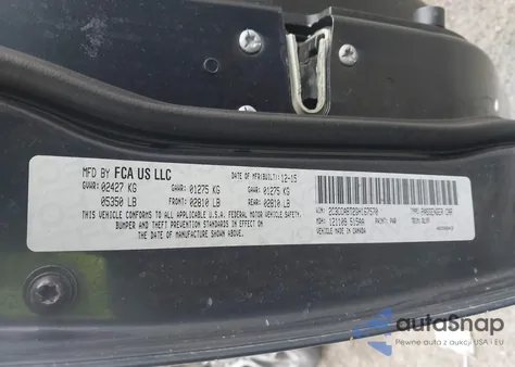 2016 Chrysler 300 300S из США, поврежденный, VIN 2C3CCABT2GH167570